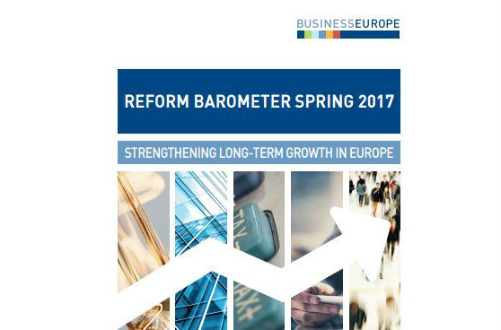 BusinessEurope публикува традиционния си Барометър за реформи „Пролет 2017: Укрепване на дългосрочния растеж в Европа“